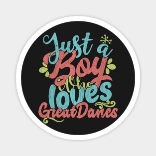 Just A Boy Who Loves Great Danes dog Gift graphic Magnet